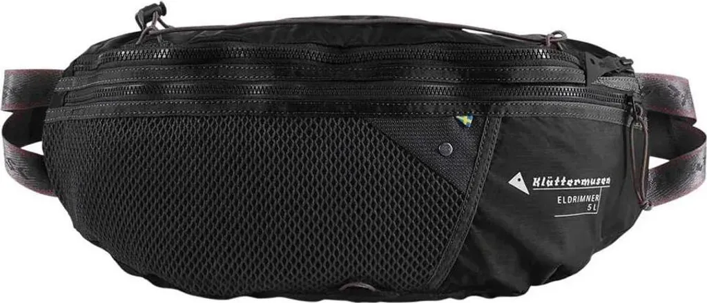 Grand Sac Banane de Randonnée 5L Klättermusen Eldrimner Noir Robuste