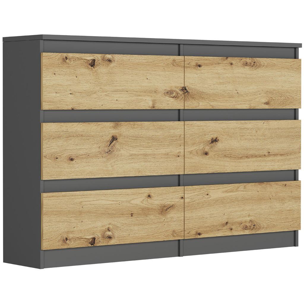 Komoda 120 cm, 6 zásuviek, skriňa FRAMIRE R-120, Obrázok produktu 