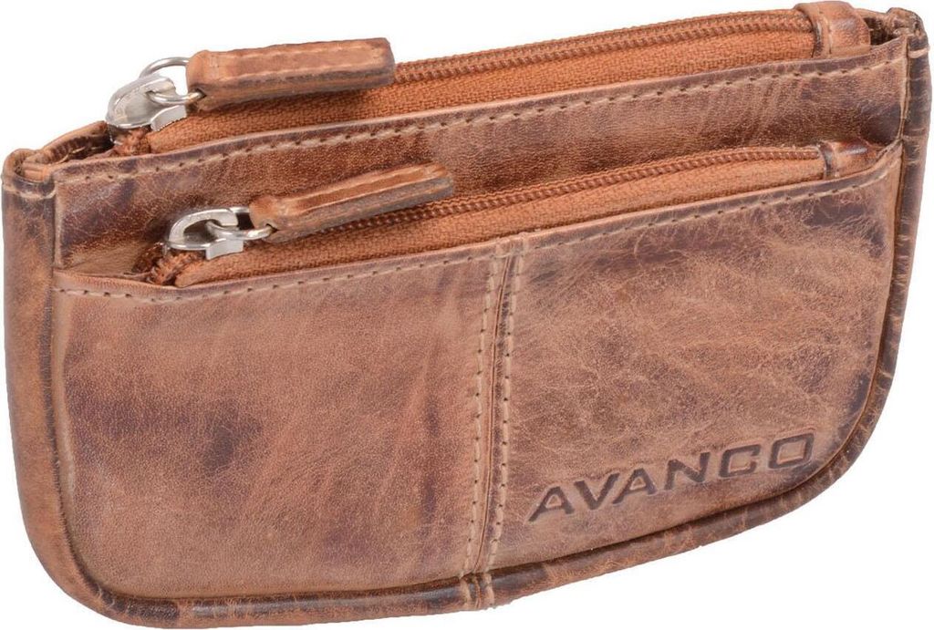 Echt Leder Schlüsseltasche, braun schattiert