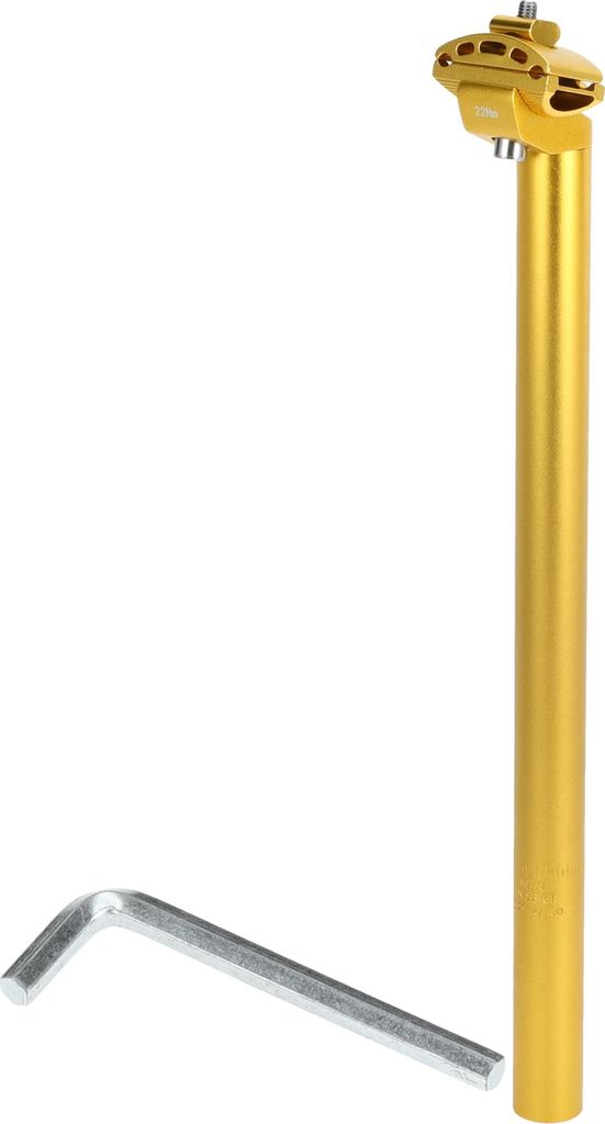 Fahrradsattelstš¹tze 27,2x400mm Fahrradsattelstš¹tze Sattelrohr aus Aluminiumlegierung Goldton Extra lang Einstellbarer Winkel