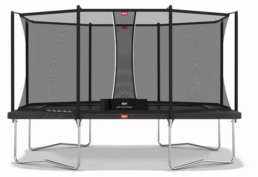 BERG Trampolin Ultim Favorit Regular 410 + Sicherheitsnetz Comfort Grau