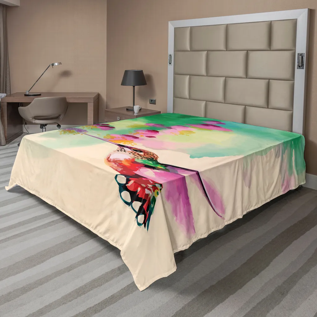 Lenzuolo ABAKUHAUS Colibrì 275x260 - Microfibra Morbida Decorativa
