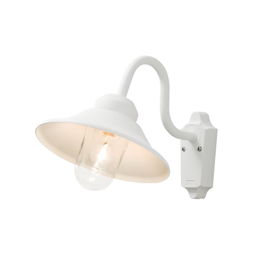 Konstsmide Vega Wandleuchte weiß lackiertes Aluminium, klares Glas, Hand EU 556-250
