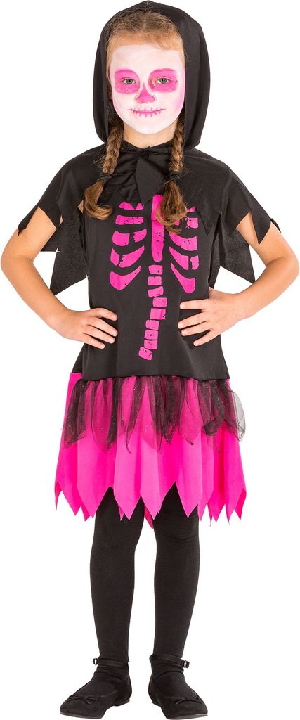 dressforfun Girlie Skelett Kleid mit Kapuze