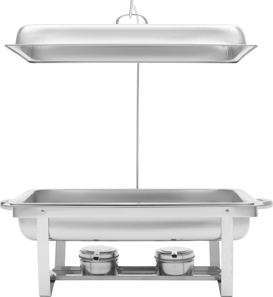 Buffet Speisebehälter - Rechteckige Lebensmittelwanne - 7 l - Edelstahl 410 - Poliert - 53,5×33,5×6,5 cm - Silber
