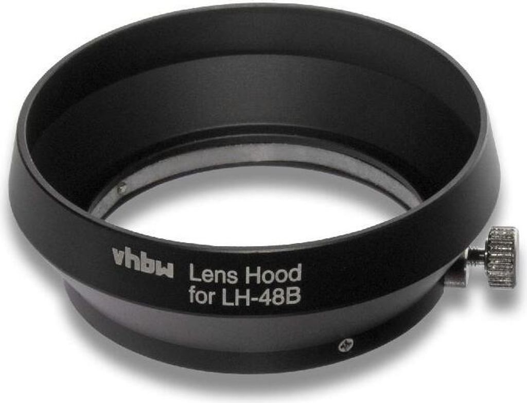 vhbw Gegenlichtblende kompatibel mit Olympus M. Zuiko Digital ED 1:1.8/17mm 46mm Objektiv, Schwarz, Metall, Rund, 6,8 cm