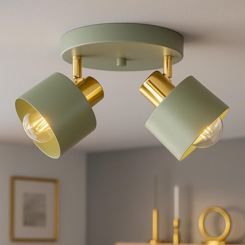 LUXOLAR - LED Deckenleuchte 2-flammig Green/Gold E27 60W - Produktbild 