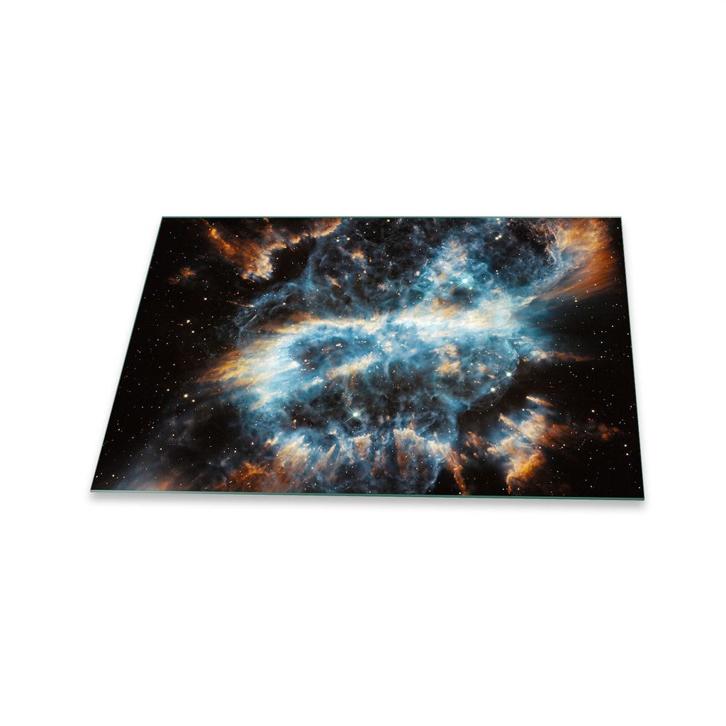 Herdabdeckplatte Glaskeramik 1 Teilig 80x52 Natur Blau Abdeckung Glas Spritzschutz