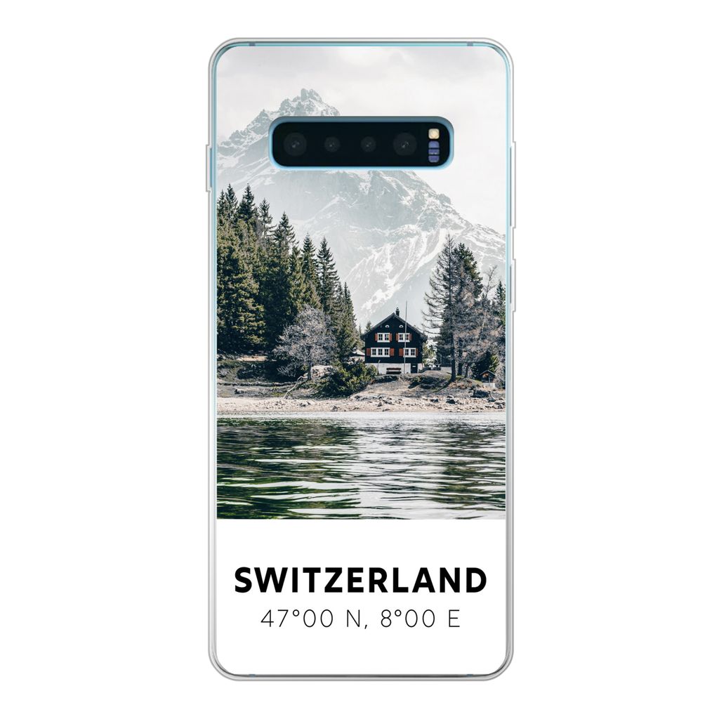 MuchoWow Handyhülle Schutzhülle Hülle für Samsung Galaxy S10 Lite Schweiz - Berg - Chalet Silikon Softcase Handy Hülle - Schutz