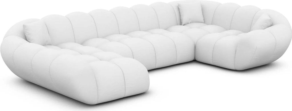 Kunstleder U-Form XL Wohnlandschaft Liva Weiß Links
