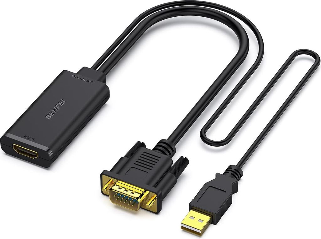 BENFEI Kabeladapter VGA auf HDMI Adapter mit Audio Konverter 1080p