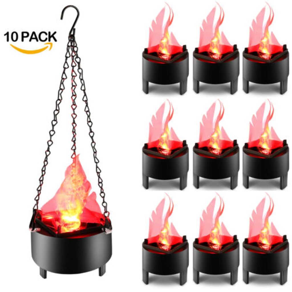 Topchances 10 Stück Led Flammenlicht 3W Künstliche Feuereffekte Dekorative Atmosphäre Lampen für Halloween, Weihnachten, Party, Festival