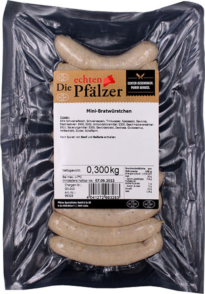Pfälzer Spezialitäten Mini-Bratwürstchen 10x30g Produktbild 
