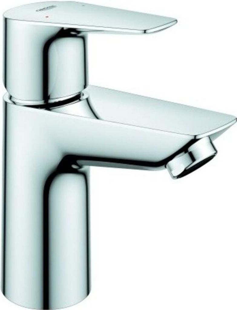 Grohe BauEdge Einhand-Waschtischbatterie, S-Size, Ausladung 95mm, Push-Open Ablaufgarnitur, Low flow Rate Mosseur, 23896001