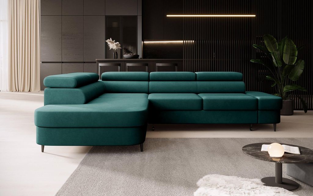 FurMeb24 ECKSOFA LUNA - 275 x 203 cm vena 04 - mit schlaffunktion und bettkasten - linke seite