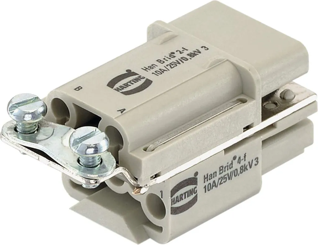 Insert Mâle Harting Han Brid 6 Pôles 4/2 Connexion Sertie 50V 10A 1pc