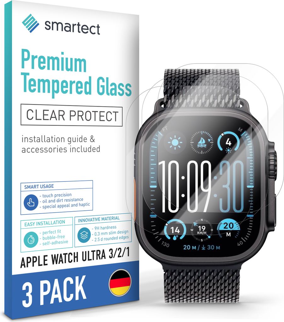 3x Schutzglas Panzerfolie für Apple Watch Ultra 3 / 2 / 1 Produktbild 