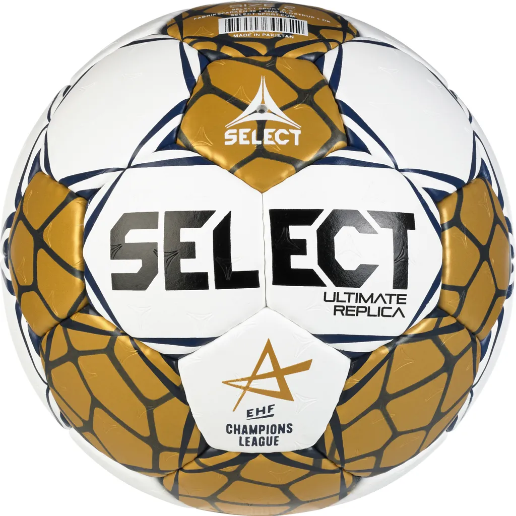 Select Ultimate Replica V24 Ballon Handball Blanc Or avec Grip Soft