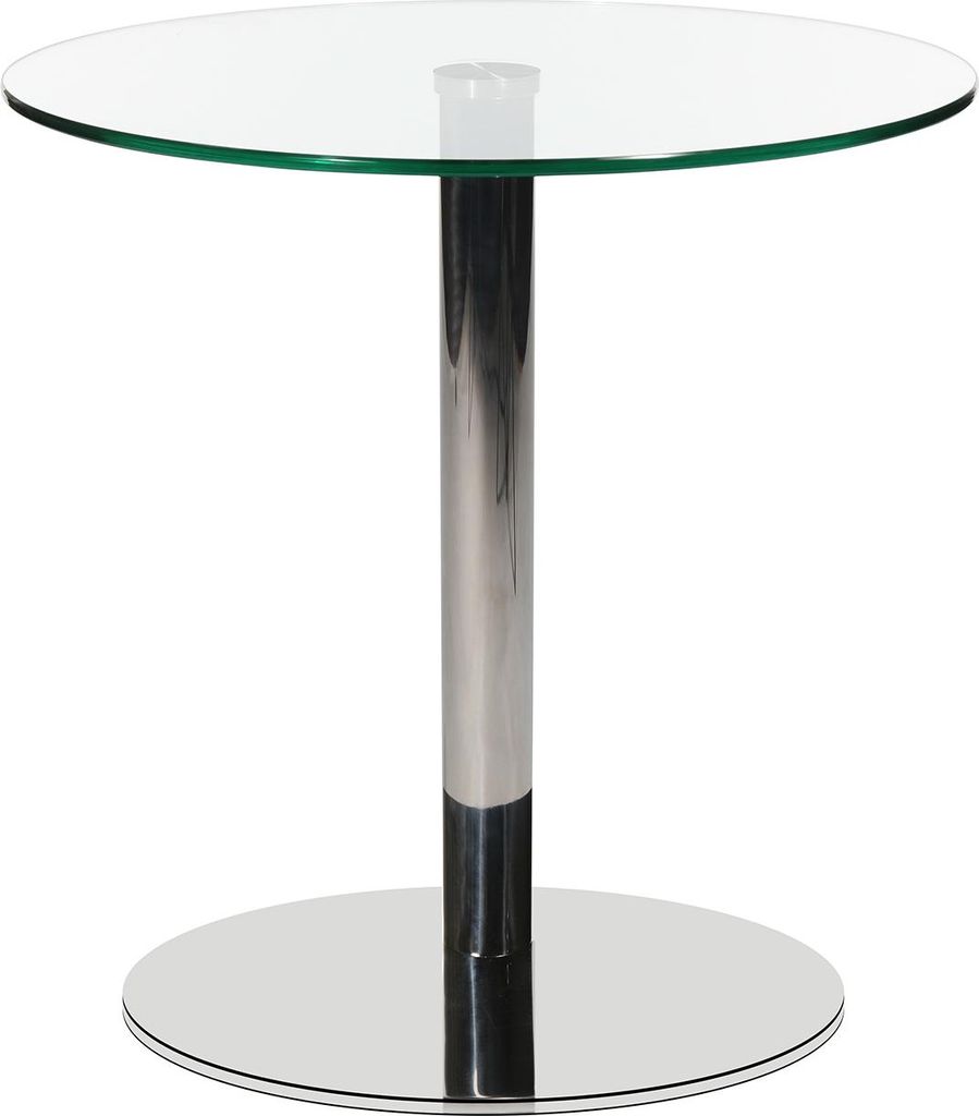 Wagner W-Table Glas Beistelltisch chrom/Glas rund 50cm Durchmesser