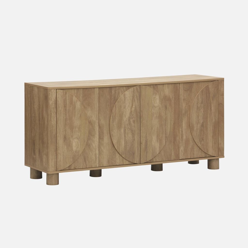sweeek - Sideboard mit Holzdekor und 4 Türen 155 cm