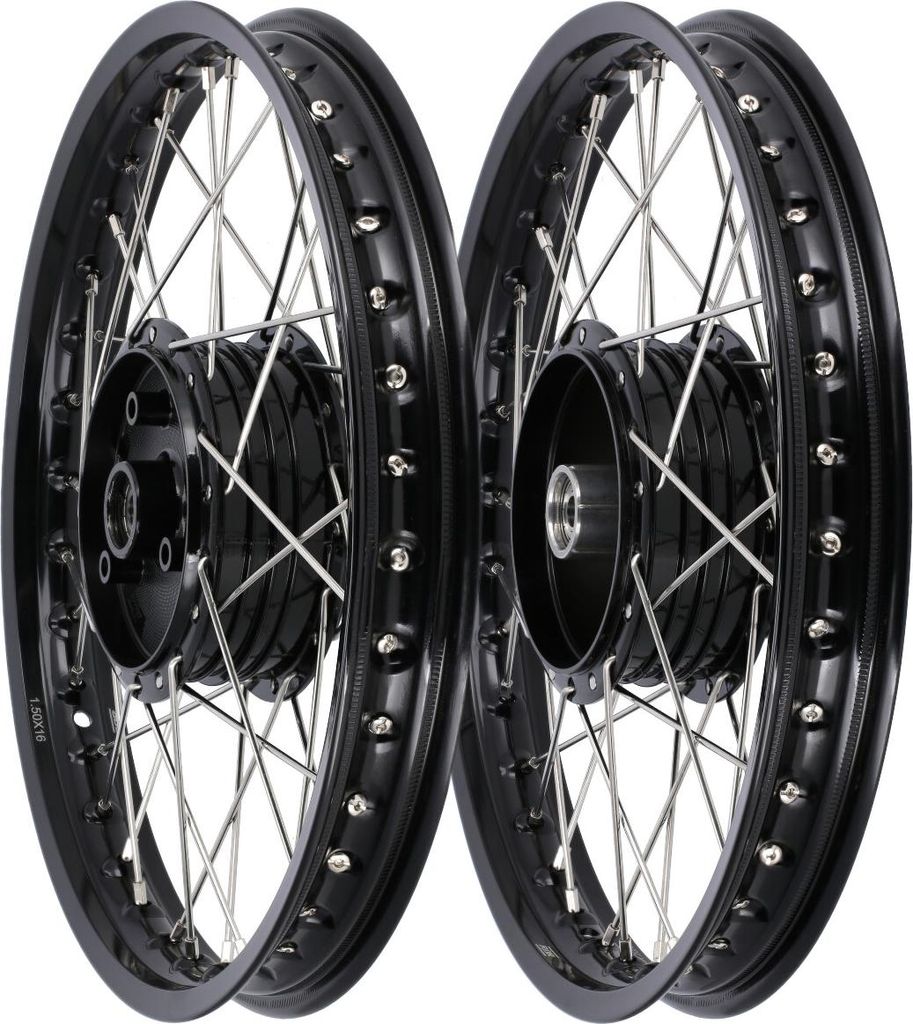 Set: 2 ruote a raggi 1.5 x 16" Cerchio in alluminio, Immagine del prodotto 