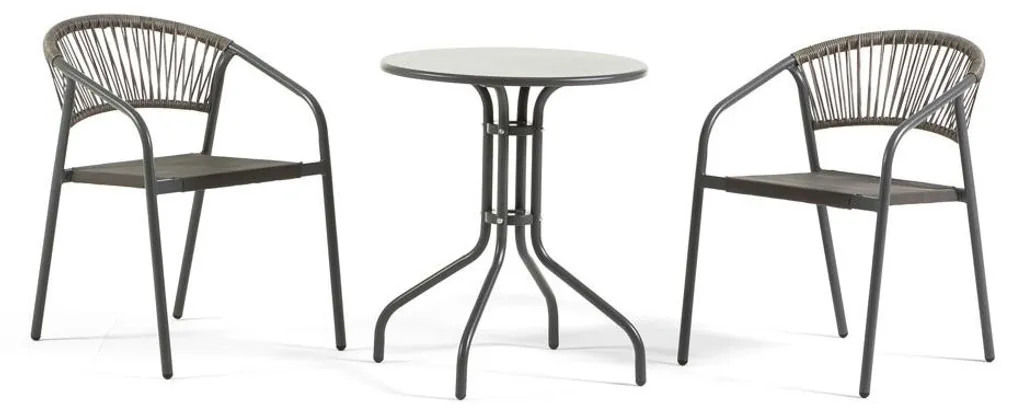 Ensemble Extérieur Anti-Encombrement : Table 60cm et Chaises Empilables