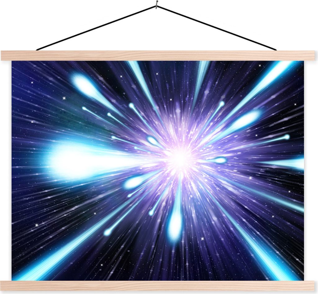 MuchoWow Textilposter Die konzeptionelle Kunst der Raumbewegung 60x45 cm mit holzfarbenen Rahmen - Bild