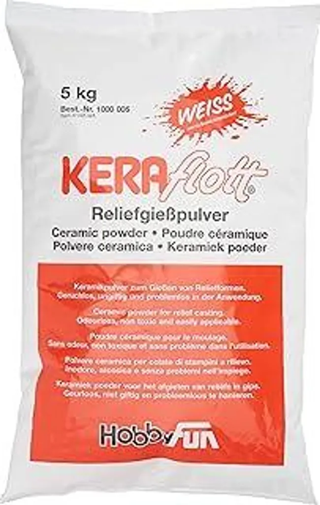 KERAflott Polvere Ceramica Bianca 5kg | Gesso per Calchi Professionali