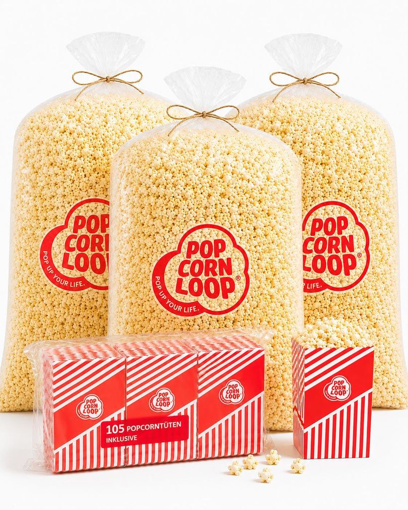 Popcornloop® Kino Popcorn Sack Süß ca.150 Liter 6 kg Produktbild 