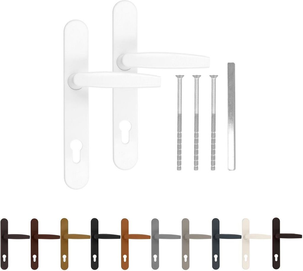 Premium Drückergarnitur Victory DHS 92mm - Oval - Griff-Griff, Farbe:Satin, Schildbreite:36mm