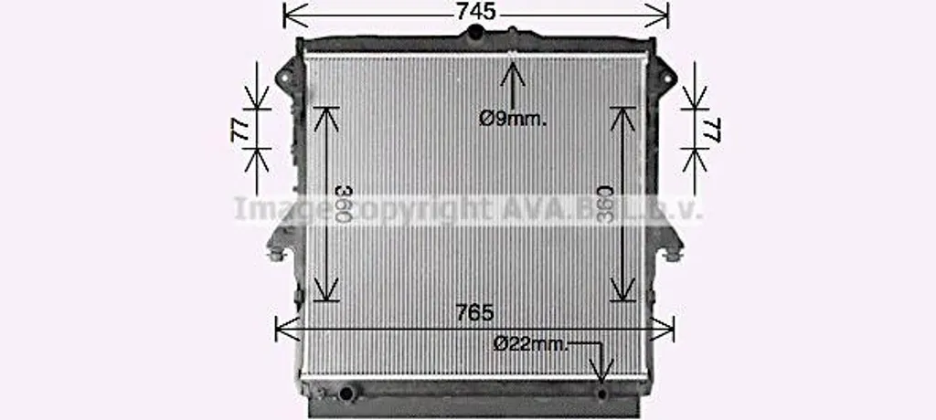 Radiateur moteur Ford Ranger AVA FD2667 pour remorquage et charges lourdes