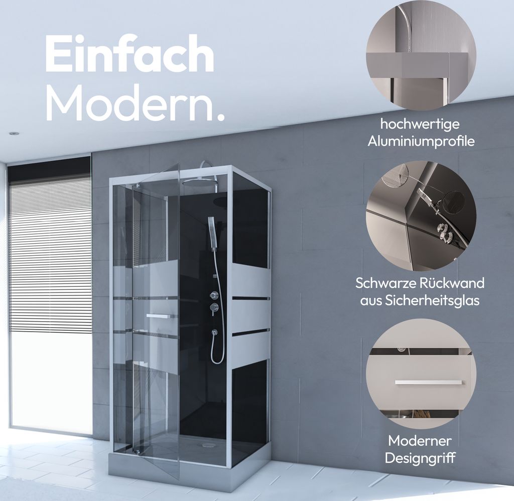 Dusche Komplett MARWELL Komplettdusche Fertigdusche Dusy 90 Produktbild 