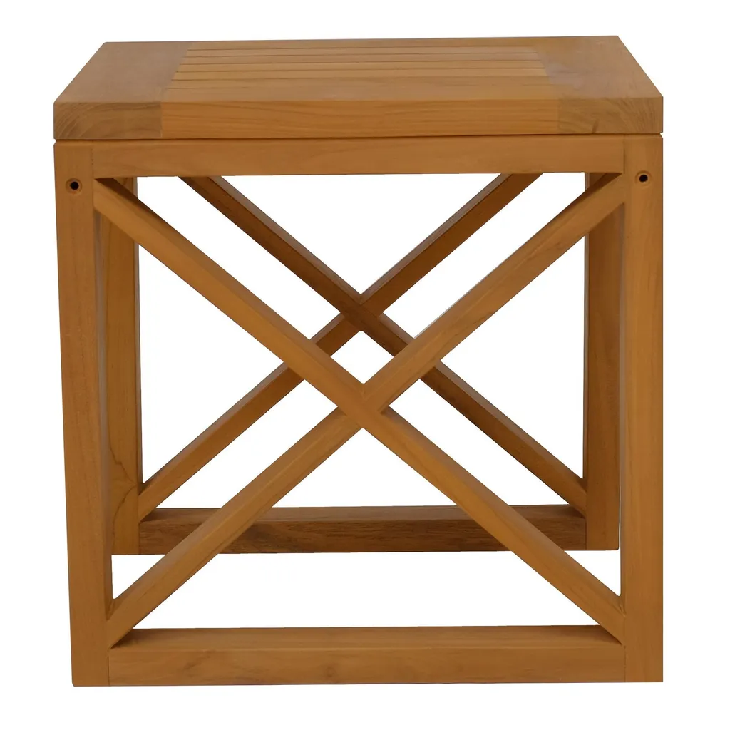 Table d'appoint durable en teck massif Molveno pour petit espace - 2