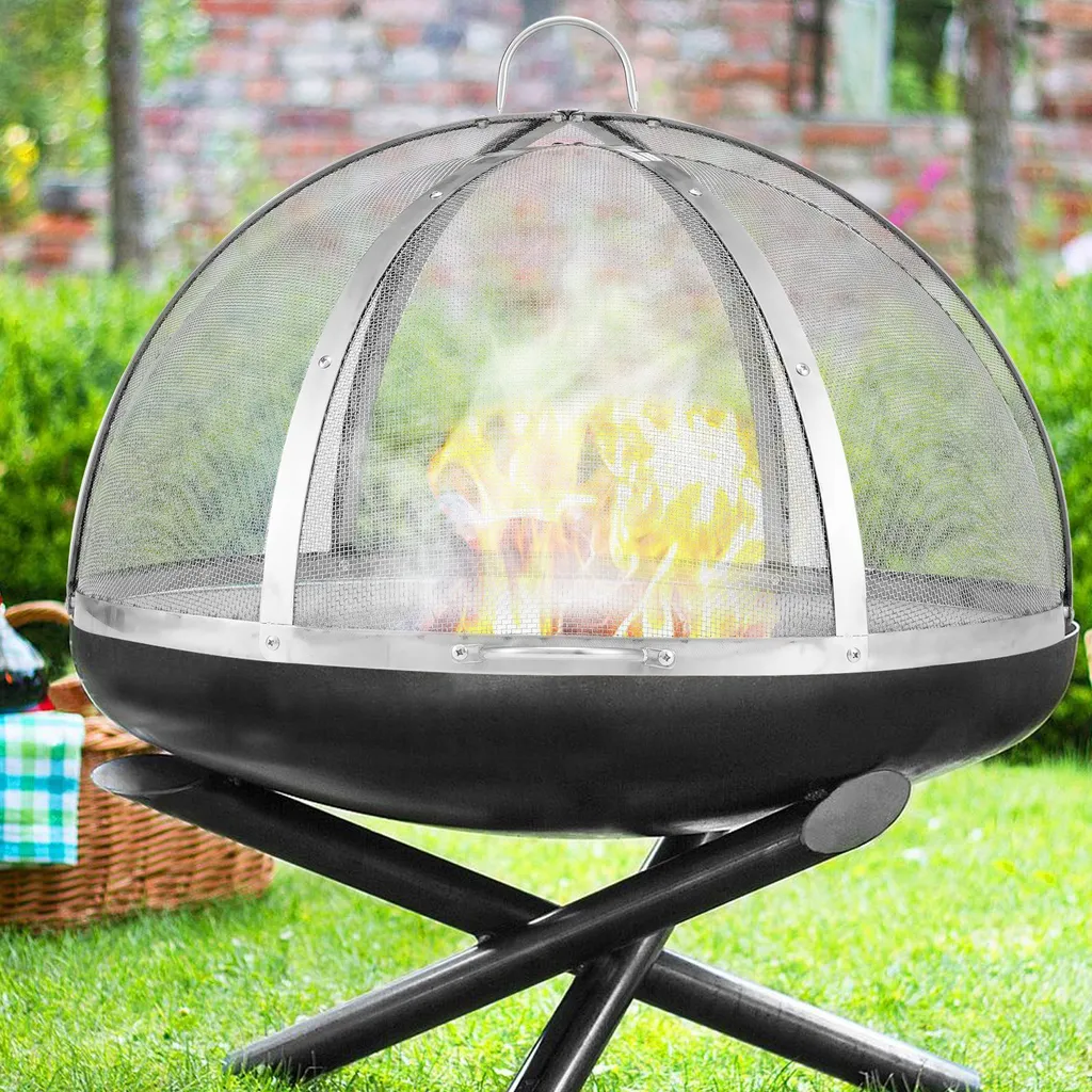 Caminetto 40" con Parascintille e Coperchio Acciaio Inox Professionale - 8