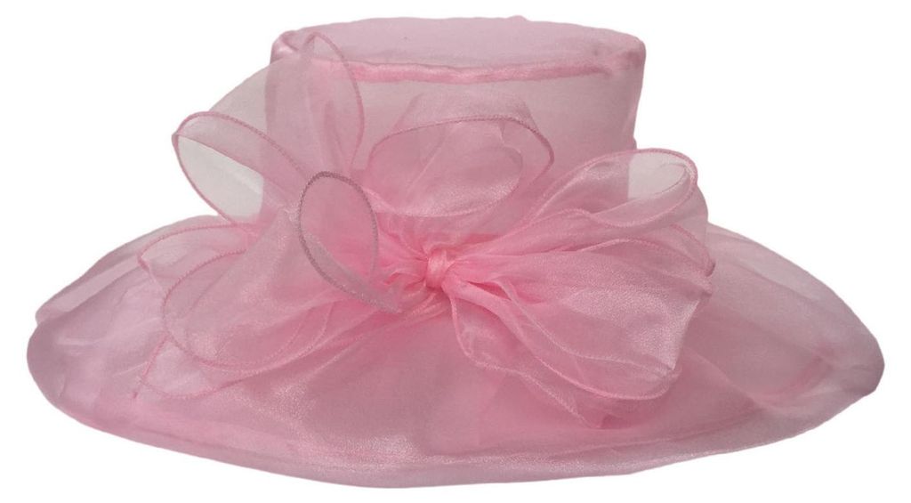 Damen-Sonnenhut aus Organza mit Schleife, breite Krempe, UV-Schutz, leicht, atmungsaktiv, faltbar, aus Tüll