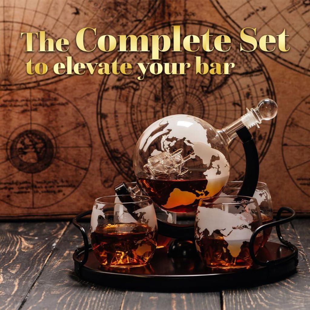 Set decanter per whisky Kemstood 8 in 1 –  2 bicchieri Immagine del prodotto 