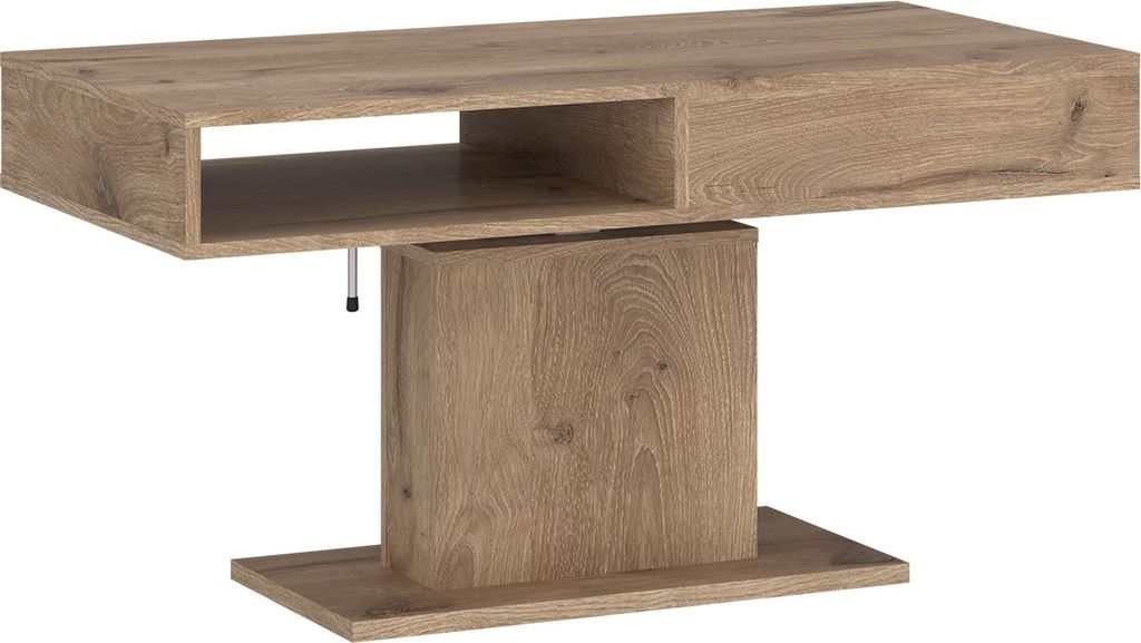 Couchtisch DEBRECEN ausziehbar höhenverstellbar mit Schubkasten und Ablage Viking Eiche 110x60x65 cm