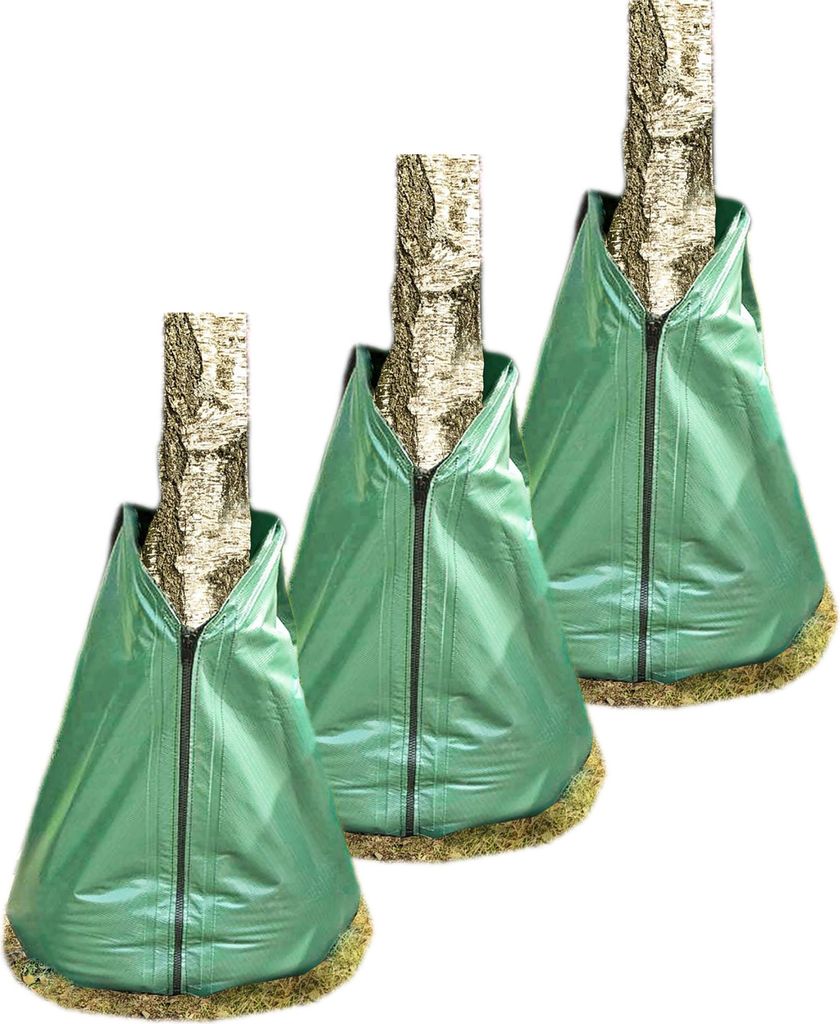 Novatool 3x Säcke für Baumbewässerung 75 Liter Grün Bewässerungsbeutel aus robustem PVC Baumsäcke Bewässerung Baumbewässerung Säcke Wasser...