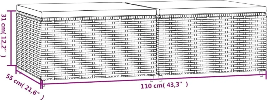 Set 2 Sgabelli Esterno Polyrattan Nero - Qualità Professionale Bar - 8