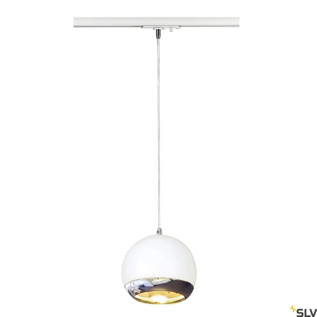 Suspension design Light Eye 150 blanc et chrome, douille GU10 ES111