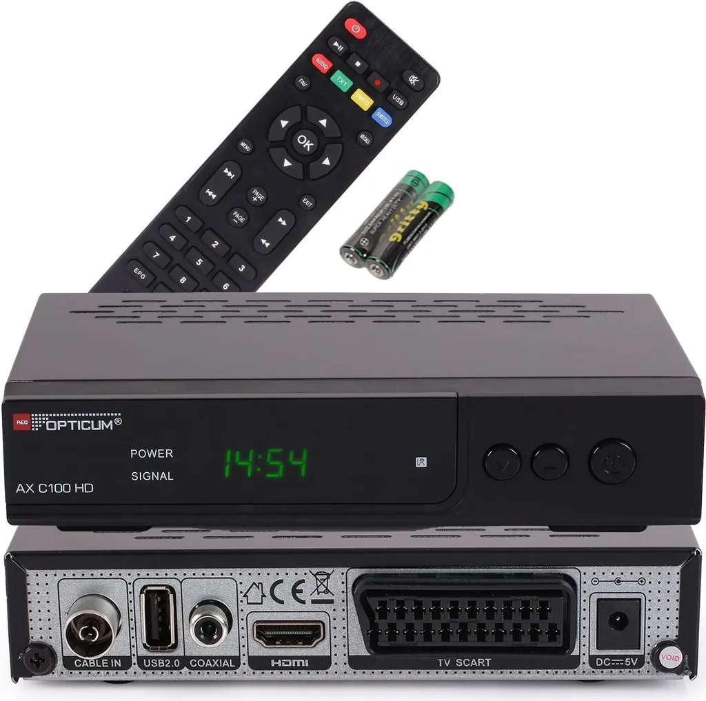 Opticum AX C 100 DVB-C Décodeur avec Lecteur USB et Sortie HDMI Noire - 29
