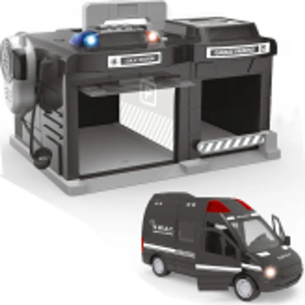 Set de jeu S.W.A.T. avec garage d'intervention et 3 véhicules de police