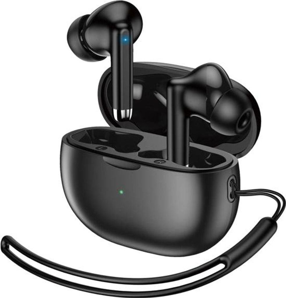 In-Ear Kopfhörer Bluetooth inkl. Ladeetui und USB-C Ladekabel kompatibel mit iPhone,Air Pods, Samsung, Android – Schwarz