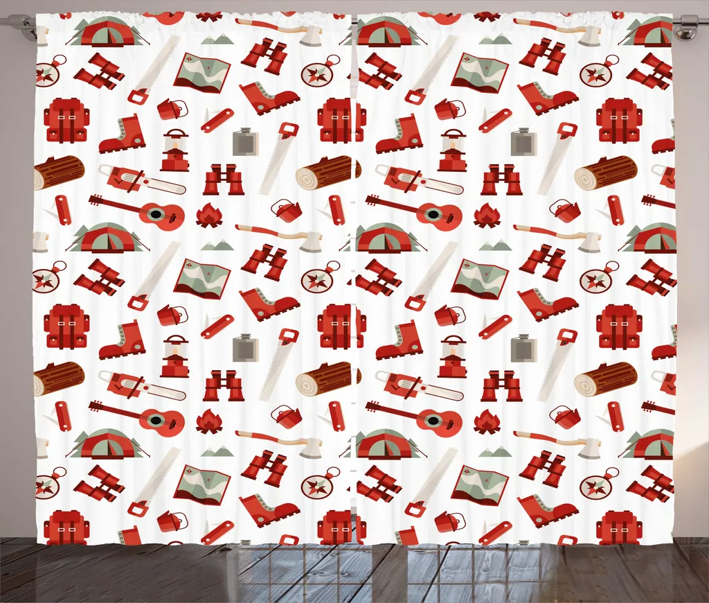 Rideau pour Grande Fenêtre de Salon Style Chalet 280x225 cm ABAKUHAUS