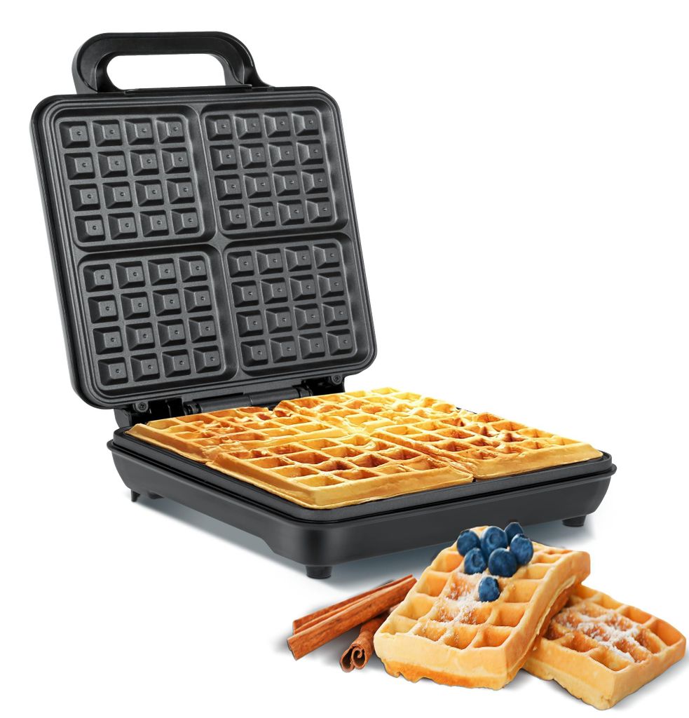 Teesa TSA3224, 4 wafle/waflí, Štvorec, Čierna, Nerezová Obrázok produktu 