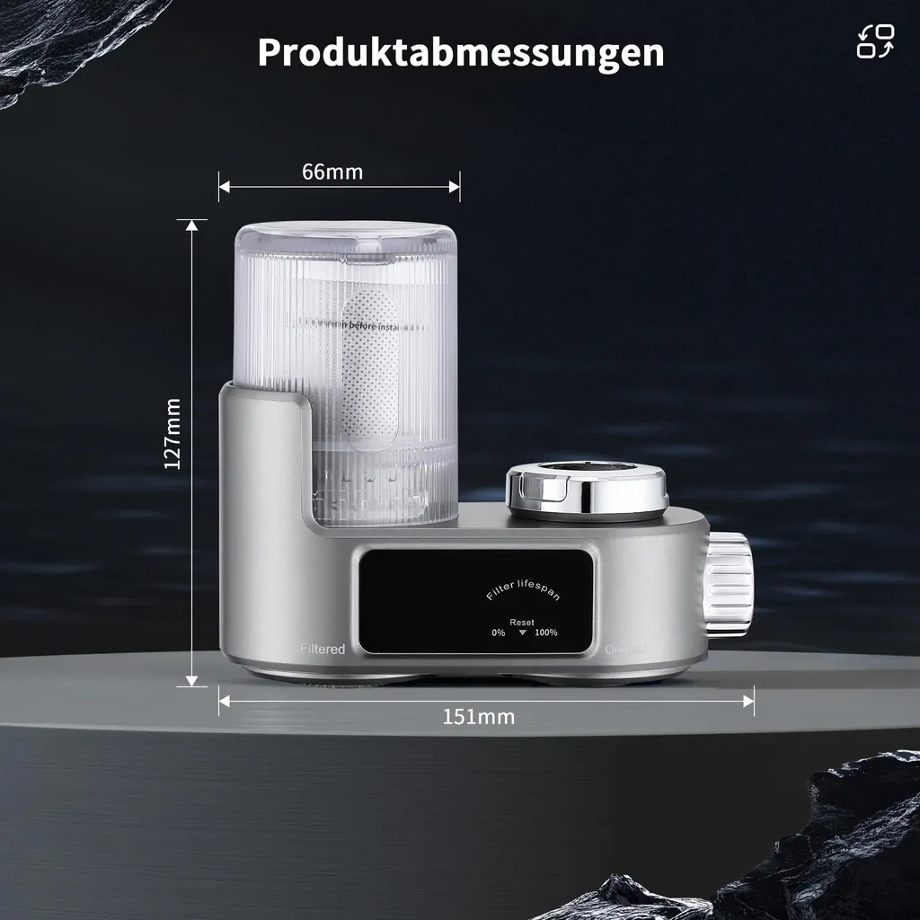 Filtre à eau robinet cuisine stérilisant élimine chlore et plomb - Gris - 9