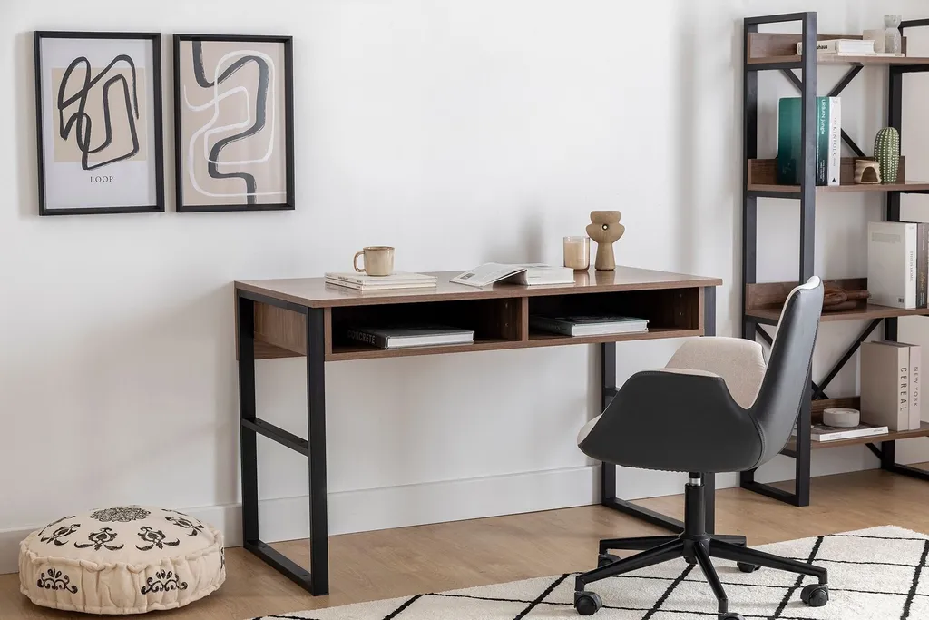 Bureau Nove Skye Decor en Noyer Massif - Finition Premium 120 x 75 cm