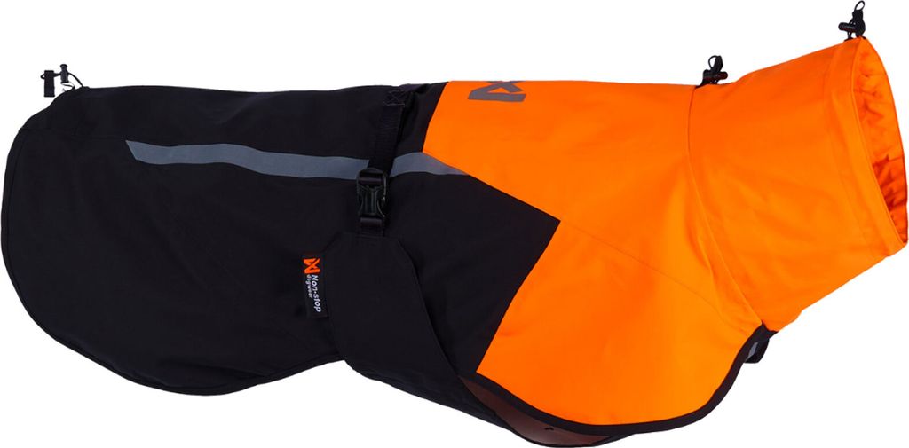Non-stop dogwear Regenmantel Fjord raincoat 2.0 schwarz/orange, Rückenlänge: 50 cm