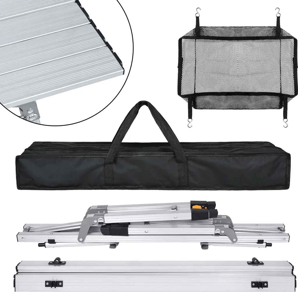 Table pliante de camping stable et compacte avec hauteur réglable - 26