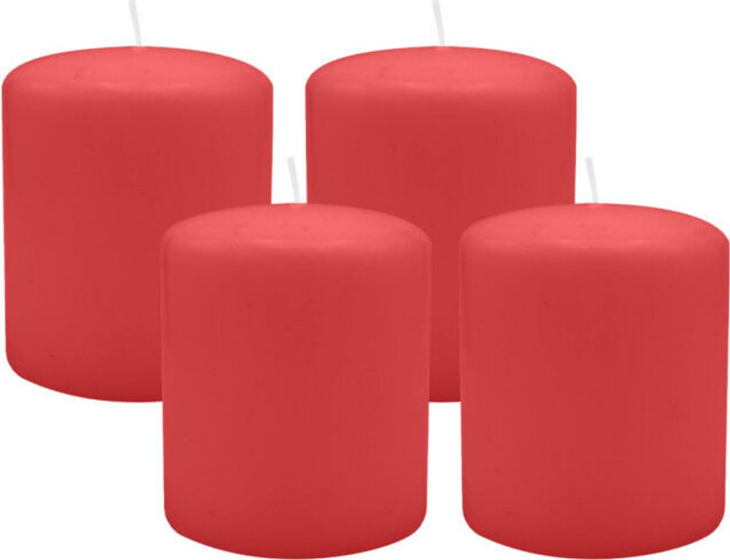 4er Set Adventskranzkerzen Rot Ø 100 x 120 mm Produktbild 